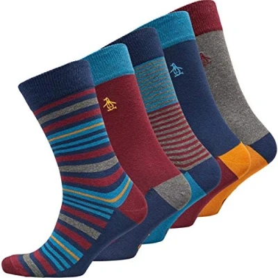 Image of ORIGINAL PENGUIN Mens 5 Pack Socks &gt; UK 7 11 EU 41 46