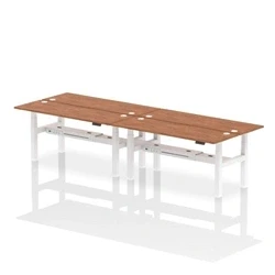 Image of Air B2B 1800x600mm Height Adjustable 4P Bench Desk CP Walnut/White