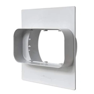 Image of La Ventilazione PM157B Wall Plate Rectangular Round Tube 150 x 70 mm 125 White
