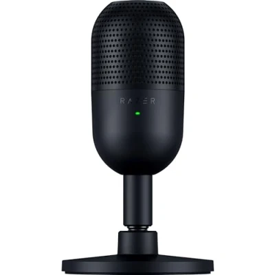 Image of Razer Seiren V3 Mini Ultra compact USB Microphone (14 mm Condenser Mic, Supercardioid Pickup Pattern, Tap to Mute Sensor with LED Indicator, Built in Shock Absorber, Plug and Play Design) Black