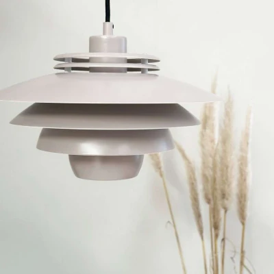 Image of Dyberg Larsen hanging light Ejka mini, beige, Ø 30 cm, metal