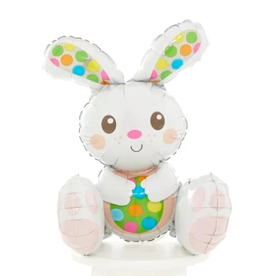 Image of Amscan 4235701 Anagram Sitting Easter Bunny Large Shape Foil Balloon 20&quot;