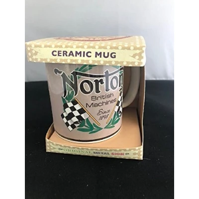 Image of Original Metal Sign Co Norton Motorbike Classic Retro Art Ceramic Mug in Gift Box