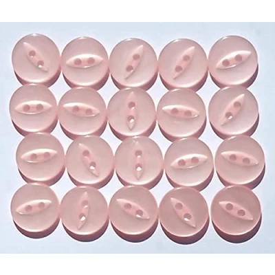 Image of HolmeCraft Pack of 20 Pink fisheye Baby Buttons 11mm