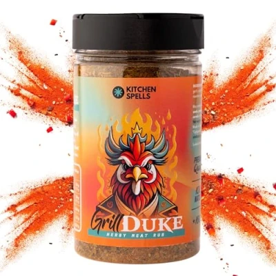 Image of Grill Duke Chicken Rub Herby Blend of Spices Crafted For Amazing Beef, Pork, BBQ Dishes Meat Seasonings &amp; Dry Spice Large Jar 160 G