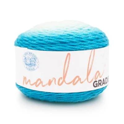 Image of Lion Brand Yarn Mandala Gradient, Multicolor for Knitting, Crochet and Crafting, Aqua, 1 Pack