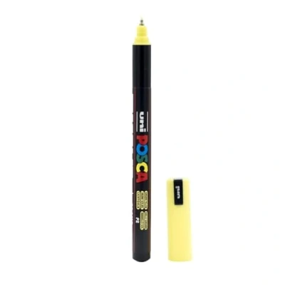 Image of Uni ball Posca 181705 Marker with Extra Fine Nib 0.7 mm Line Width Light Yellow