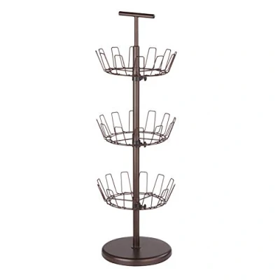 Image of Honey Can Do 3 tier Bronze shoe tree SHO 02220 tree, revolving
