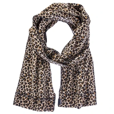 Image of isotoner Women&#039;s Water Repellent Soft Stretch Fleece Scarf Scarves, Leopard, One Size