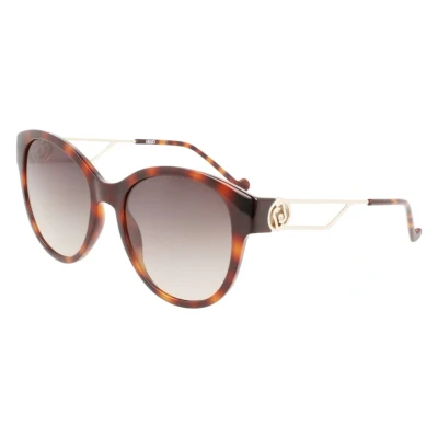 Image of Liu Jo Woman LJ762SR 240 Sunglasses Plastic Havana Brown Round Normal Shaded