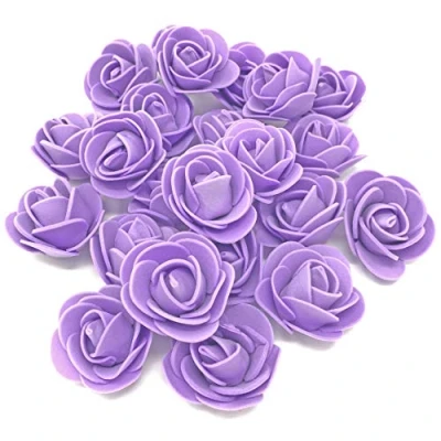 Image of Wedding Touches Lilac 30mm Foam Rose Flowers Decorative Craft (50)