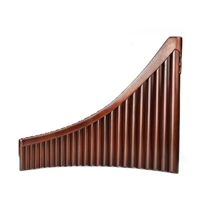 Image of Panpipes 25 Pipes C Key Brown Pan Flute Traditional Woodwind Instrument Bamboo Easy Carry No Bottom Handmade Pipe (Color : Left hand)