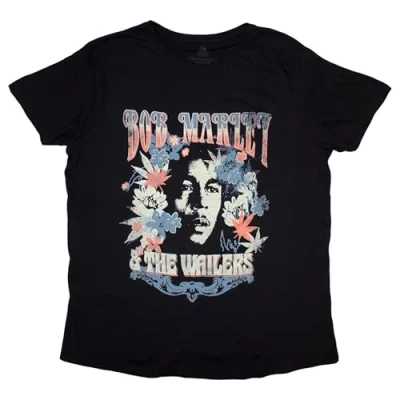 Image of Paradiso Clothing BOB Marley Flower Portrait Print Tshirt, Women&#039;s, Size: 4XL, Black