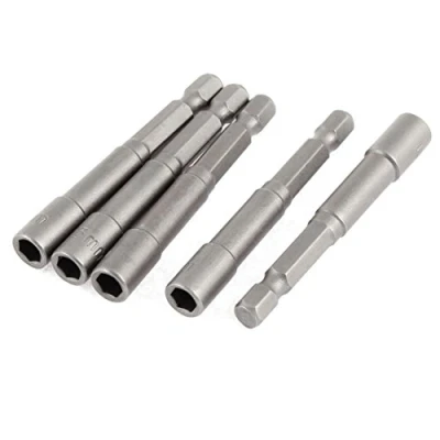 Image of sourcingmap 1/4 Inch Hexagon Shank 5.5mm Hex Nut Socket Driver Bit Adapter 5pcs