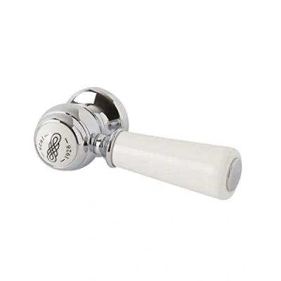 Image of Milano Elizabeth Traditional Bathroom Toilet WC Cistern Flush Lever Ceramic Handle Chrome White