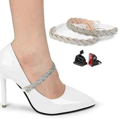 Image of Dinntty Shoe Straps 1 Pair Anti loose High Heels Bundle Shoelace Detachable Ankle for Women Accessories