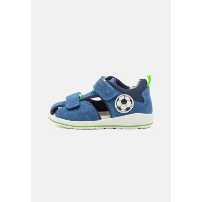 Image of Superfit Boomerang Sandals for kids, Size: 4.5K/5K, Blau/hellgrün Suede