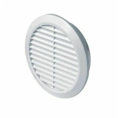 Image of White Round Air Vent Grille 100mm / 4&quot; inch with Flange and Fly Screen/Anti Insect Mesh Circle Ventilation Duct Cover.