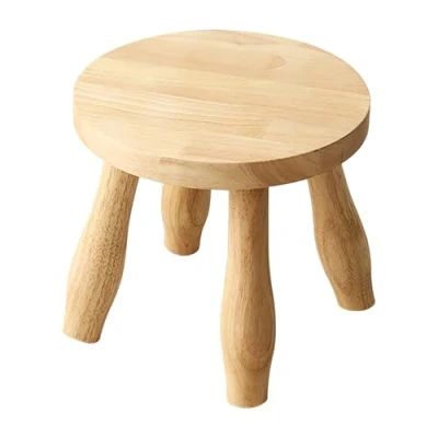 Image of Yier Mei Mushroom shaped creativity Solid wood Small round stool.Wooden Stool, Plant Stand Indoor Step or Kids Stool Ideal as a Side Table for House Plants, Bedroom Bedside Bathroom