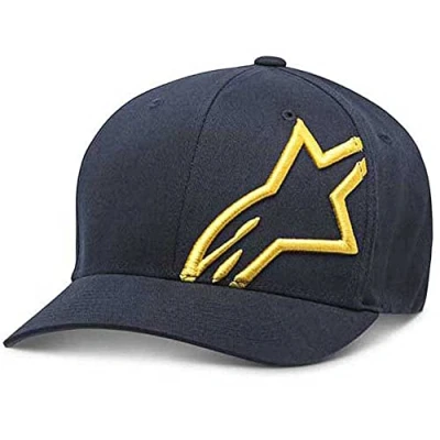Image of Alpinestars, Corp Shift 2 Flexfit, Baseball Cap, Navy/Gold, 23X, Unisex Adult