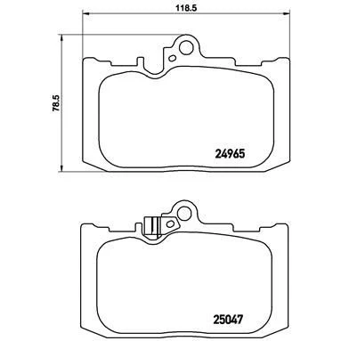 Image of 0446530410, 0446530491, 044653051079 Brake pad set BREMBO P 83 131 with acoustic wear warning without accessories LEXUS: GS III, RC, IV