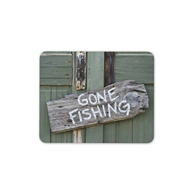 Image of Destination Vinyl ltd Gone Fishing Mouse Mat Pad Brother Father&#039;s Day Dad Gift PC Computer #8253