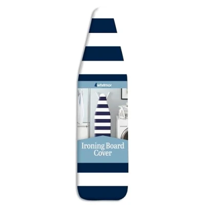 Image of Whitmor Ironing Board Cover and Pad, White + Blue, 54&quot; x 15&quot;