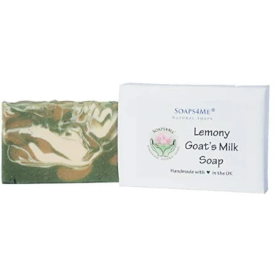 Image of SOAPS4ME Lemony Goat&#039;s Milk Handmade Natural Soap Shea Butter Cucumber extract Australian Yellow Clay French Green Lemon, May Chang, Citronella and Lemongrass Essential Oils