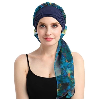 Image of FocusCare Breathable Cancer Turban for Chemo Patients Pre tie Headcovers Alopecia Women