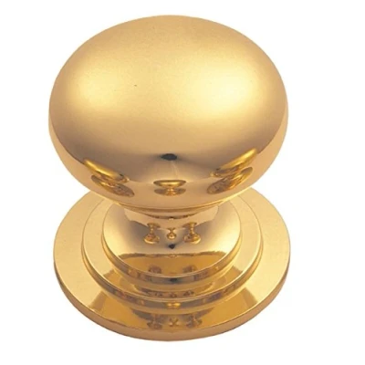 Image of Fingertip Design Premium Quality Solid Victorian Cabinet Door Knob Polished Brass (25mm (1&quot;))