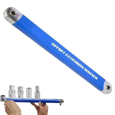 Image of YZBBSH Offset Extension Wrench,2024 New Wrench,Multifunctional Tight Reach Wrench,with 1/2&quot;, 1/4&quot; and 3/8&quot; Square Drive Adapters (1pc)