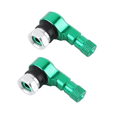 Image of 90 Degree Angled Tire valve Caps Stems Cover Adapter for Car Motorcycle Bike Scooter (Green) tool