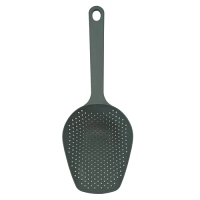 Image of FACKELMANN Plastic PBT Skimming Scoop, Air Fryer Durable Food Scoop Colander, Pet Animal Feed &amp; With Small Holes, Max Temperature 200C, Non Stick, Anti Scratch, 35.5x12.5x6cm, Grey