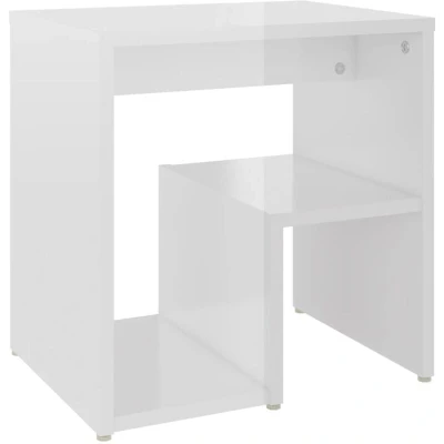 Image of vidaXL Bed Cabinet High Gloss White 40x30x40 cm Engineered Wood