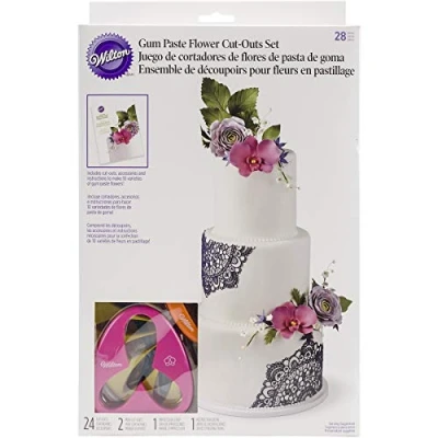 Image of Wilton 2109 7987 Gum Paste Flower Cutter Set, Plastic, Multicoloured, 28 Pieces