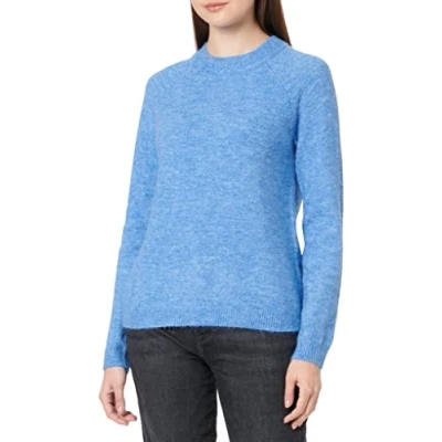 Image of PIECES Women&#039;s Pcjuliana LS O Neck Knit Noos Bc Sweater, Granada Sky, M