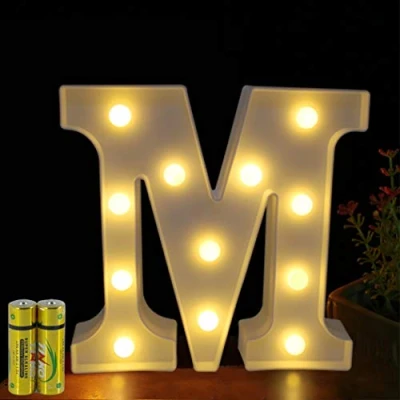 Image of HONPHIER® Letter Lights Decorative LED Alphabet Marquee Decoration Light Up Sign Night Battery Operated for Birthday Party Wedding Receptions Holiday Bar Home Bedroom Bath Decor (M)