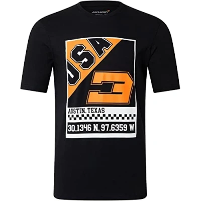 Image of McLaren F1 Team, Daniel Ricciardo, Special Edition, USA Graphic T shirt, 100% cotton, adult sizes, official merchandise (Large)