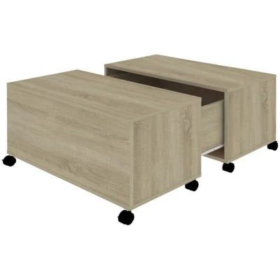 Image of vidaXL Coffee Table Sonoma Oak 75x75x38 cm Engineered Wood