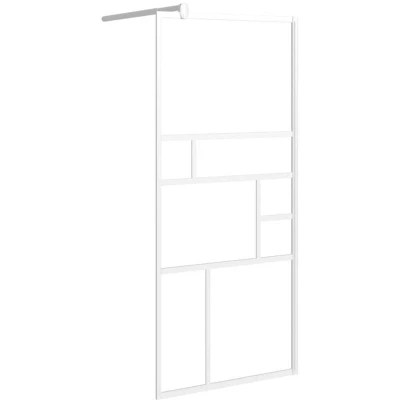 Image of vidaXL Walk in Shower Wall 90x195 cm ESG Glass White