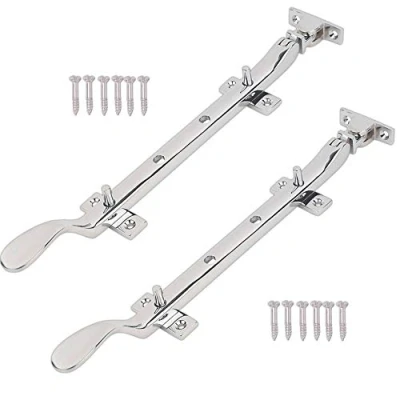 Image of 2X Chrome 10&quot;/260mm Window Casement Stays Victorian Style Handle Pull/Lock Catches