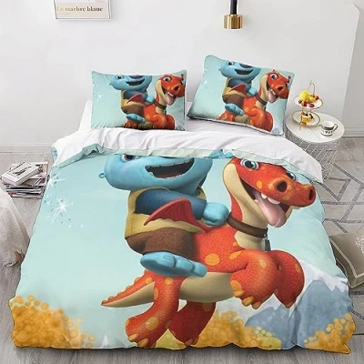 Image of LENTLY Wallykazam Bedding Set Duvet Cover Soft Microfiber Hidden Zipper Quilt with 3D Print Design for Kids Teenagers Adult 3 Pcs Double（200x200cm）