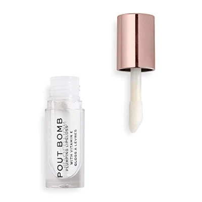 Image of Revolution Beauty London Pout Bomb Plumping Gloss, High Shine, Rich Pigment, Soft Tingle Effect, Glaze Clear