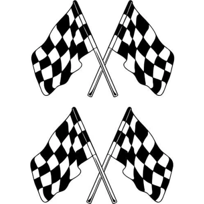Image of LightningSigns Chequered Flags Rally Motorsport Stock Car Stickers 5