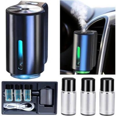 Image of Smart Car Air Freshener Diffuser, with Three Adjustable, Intelligent Aroma, 3 Bottle Perfume Fragrance (Ocean)