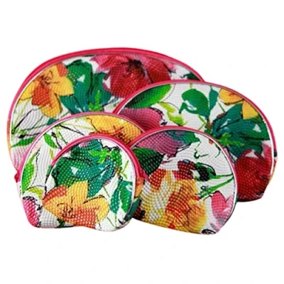 Image of Topkids Accessories 5pcs Makeup Bag Set for Women and Girls, Travel Accessories, Organiser, Bag, Wash Toiletries Cosmetic (Floral Summer)