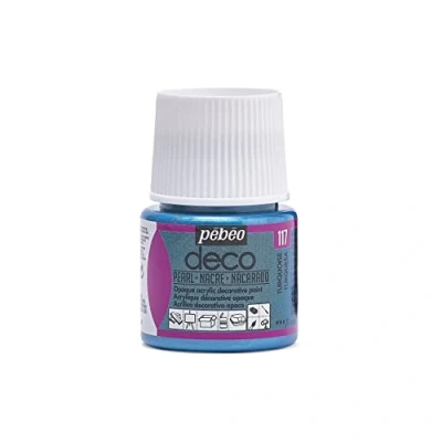 Image of Pebeo 45ml Deco Pearl, Acrylic, Turquoise, 7 x 4.5 cm