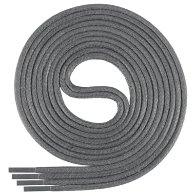 Image of Di Ficchiano round waxed shoelaces for business, suit and leather shoes, diameter 2 4 mm, lengths 45 cm 200 cm, highly tear resistant, made in Europe, Adult (Unisex), grey, 90 / ø 3mm