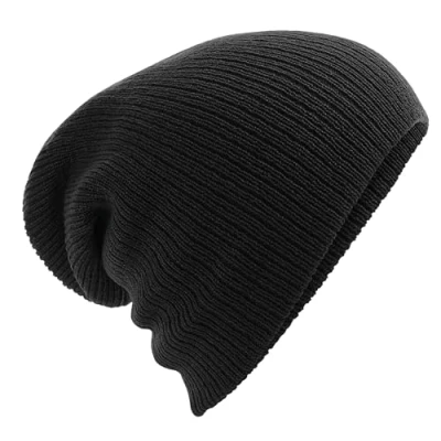 Image of Beechfield Heavy Gauge Slouch Beanie Black