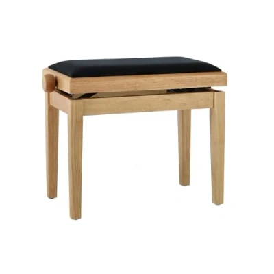Image of GEWA piano bench Deluxe, solid wood, height adjustable matt oak